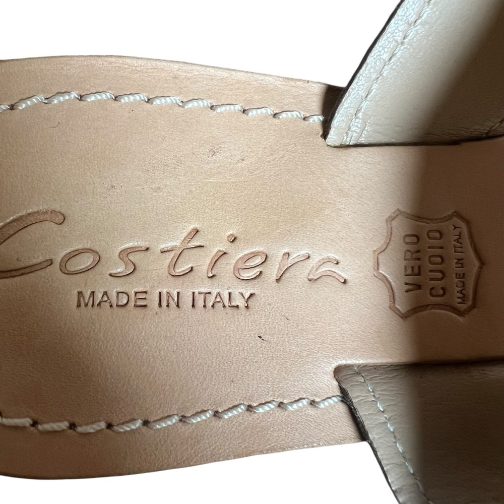 Costiera MADE IN ITALY Leather Sandals Green Suede Braided Flat Sz 37 (6.5-7 US) - Picture 8 of 10